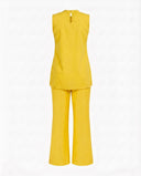 Sunshine Yellow Cotton Sleeveless Co-Ord Set