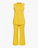 Sunshine Yellow Cotton Sleeveless Co-Ord Set