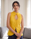 Elara Sunshine Yellow Halter Top