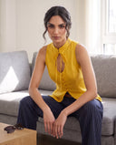 Elara Sunshine Yellow Halter Top