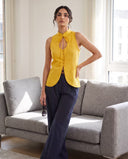 Elara Sunshine Yellow Halter Top