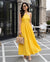 Sunshine Yellow Halter Neck Smocked Long Dress