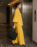 Sunshine Yellow Puff Sleeve Co-Ord Set