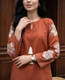Terracotta Bloom Embroidered Kurta Set