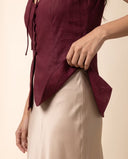 Elara Red Wine Halter Top