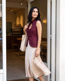 Elara Red Wine Halter Top