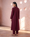 Wine Red Pintuck Kurta Set