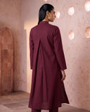 Wine Red Pintuck Kurta Set