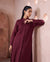 Wine Red Pintuck Kurta Set